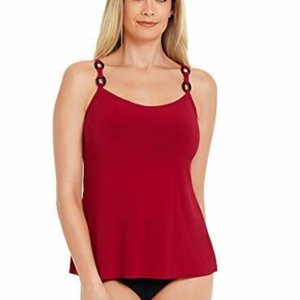 MagicSuit Womens Tankini Top  Cranberry/Red Solid Kate  - Excellent condition